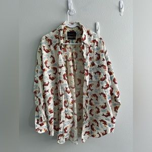 The Arrow Company all over print fish‎ shirt XL